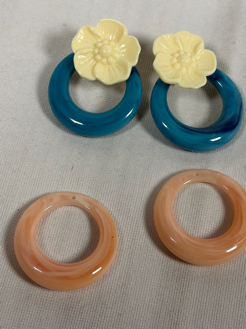 Avon Flower with Teal/Pink hoops